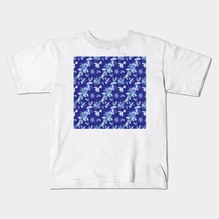 Blue orchids over a night sky - elegant chic Kids T-Shirt
